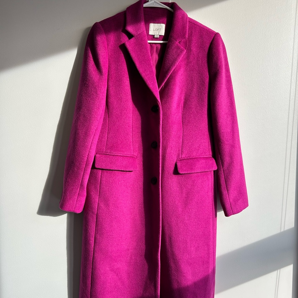 LOFT Women's Fuchsia Trench Coat